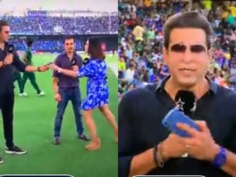 भारत-पाकिस्तान मैच के दौरान लाइव में भड़के वसीम अकरम, देखते रह गये मयंती लैंगर और गौतम गंभीर, देखें वीडियो