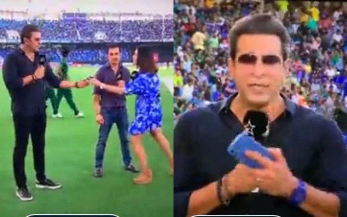 भारत-पाकिस्तान मैच के दौरान लाइव में भड़के वसीम अकरम, देखते रह गये मयंती लैंगर और गौतम गंभीर, देखें वीडियो