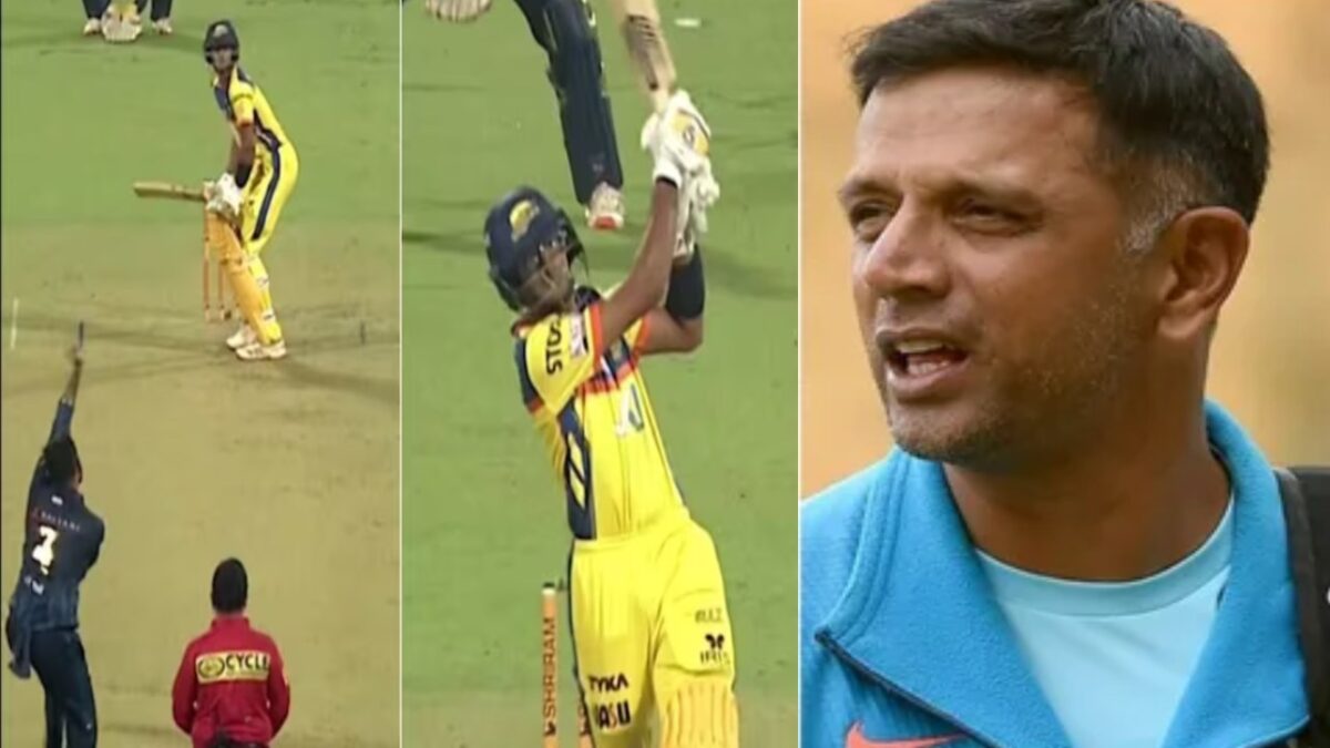 Samit Dravid hit a monoster six