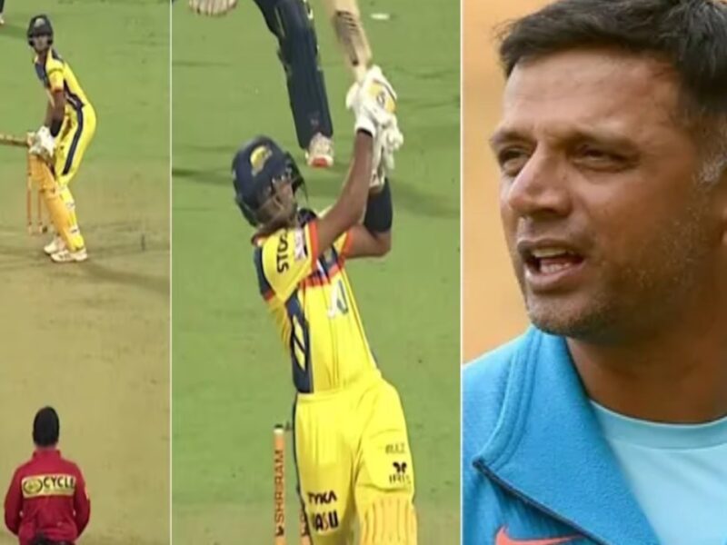 Samit Dravid hit a monoster six