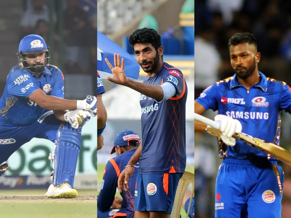 Mumbai Indians Rohit Sharma and Hardik pandya jasprit bumrah