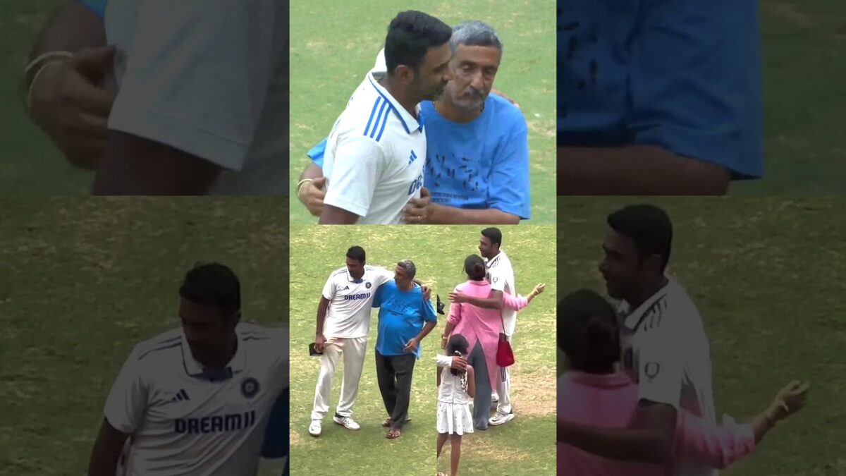 ravichandran ashwin hug his fater and wife