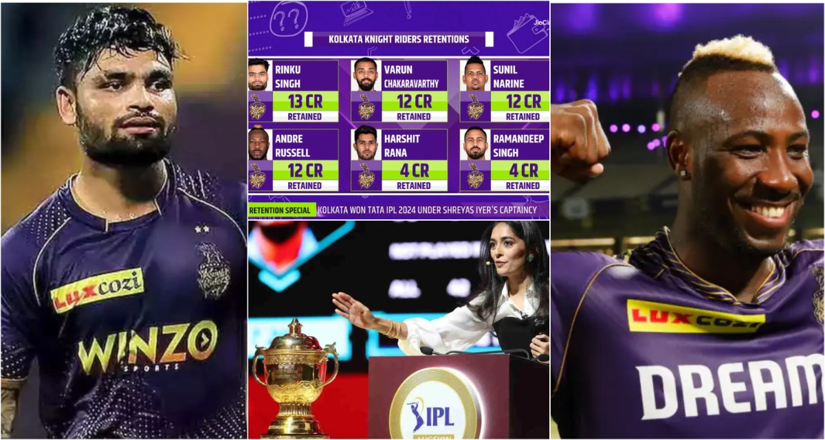 Kolkata Knight Riders ने श्रेयस को किया बाहर, शाहरुख़ ने रिंकू को 14 करोड़ रसेल को 12 करोड़, कुल 6 खिलाड़ी हुए रिटेन