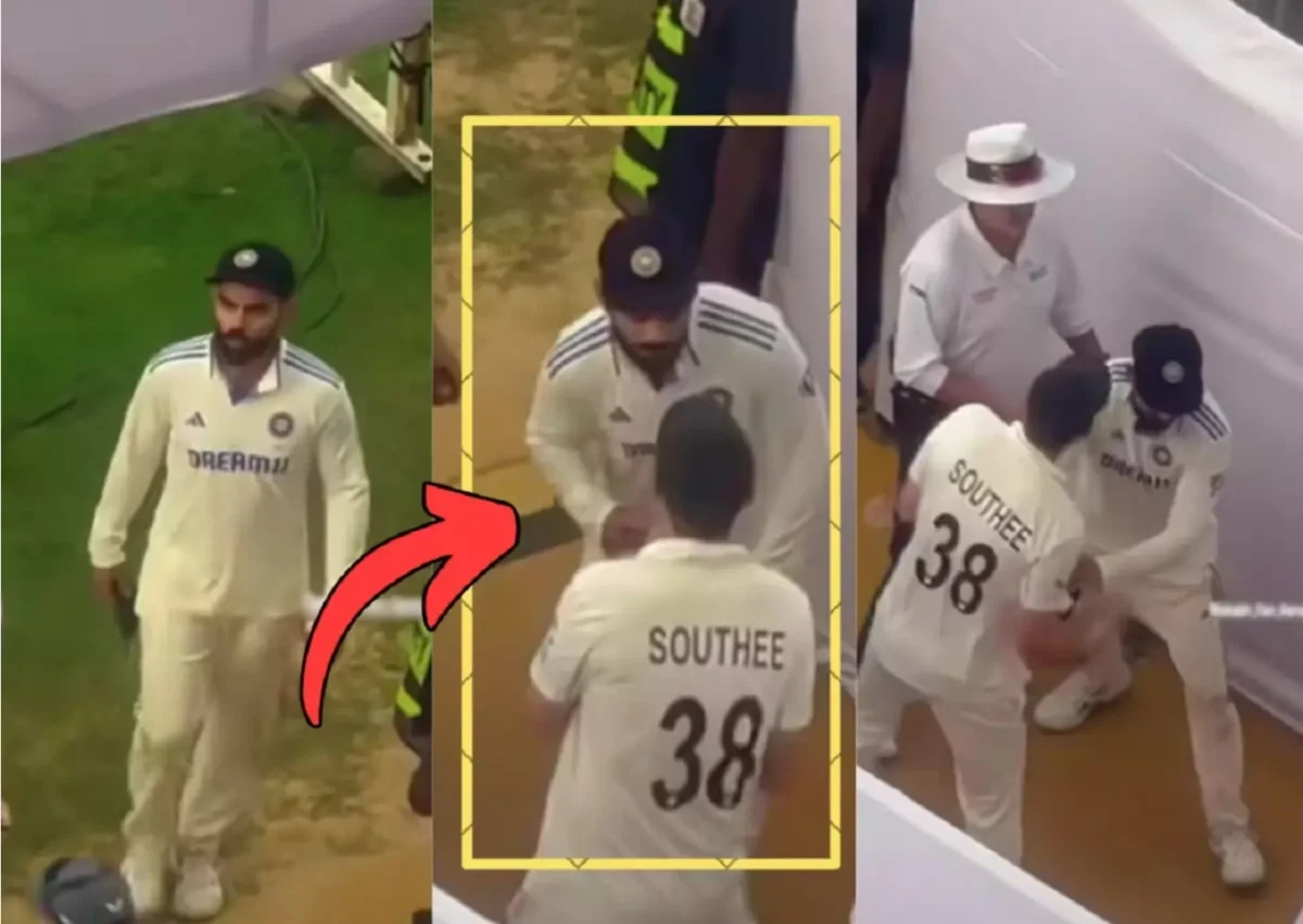 Virat Kohli and Tim Southee Fight