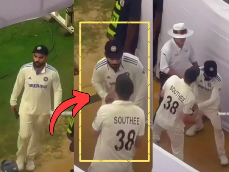 Virat Kohli and Tim Southee Fight