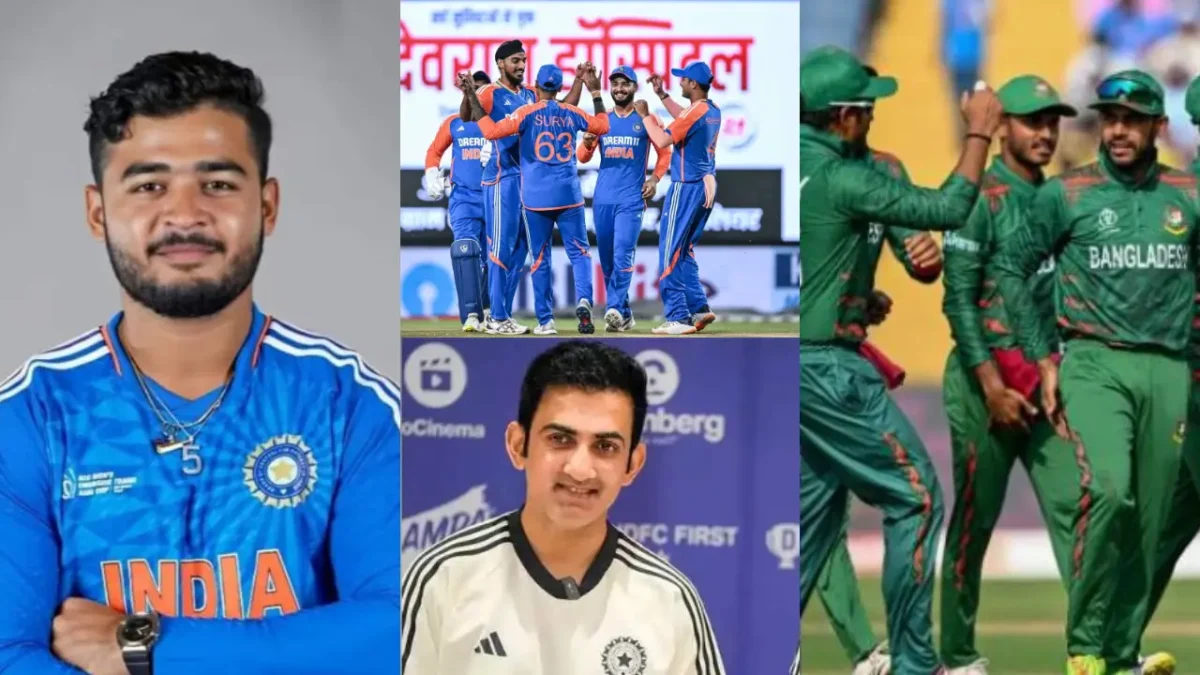 Team India against Bangladesh