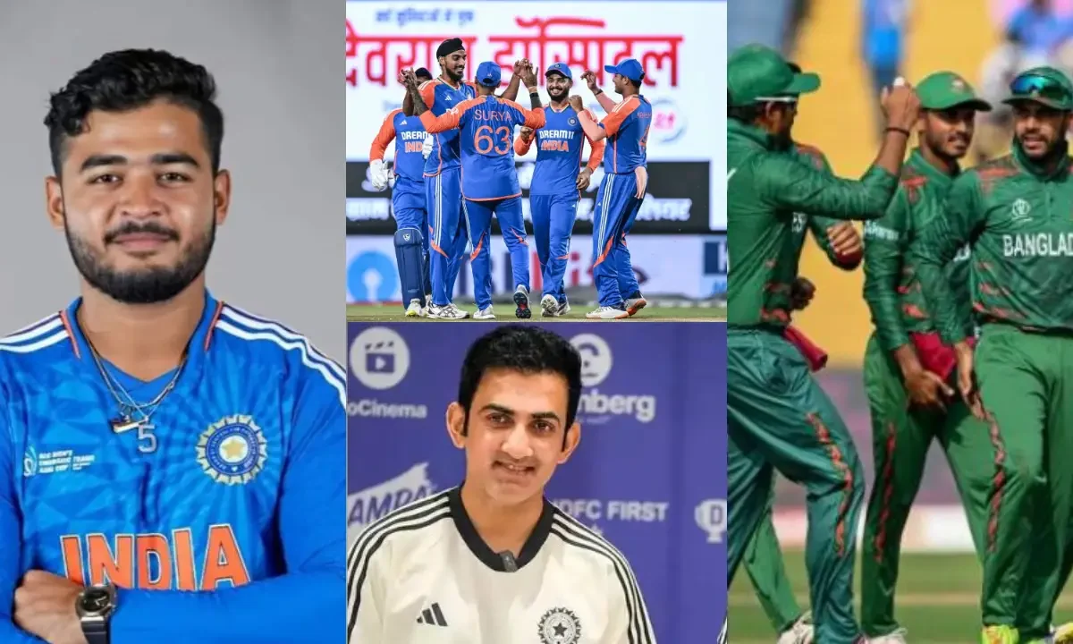 Team India against Bangladesh