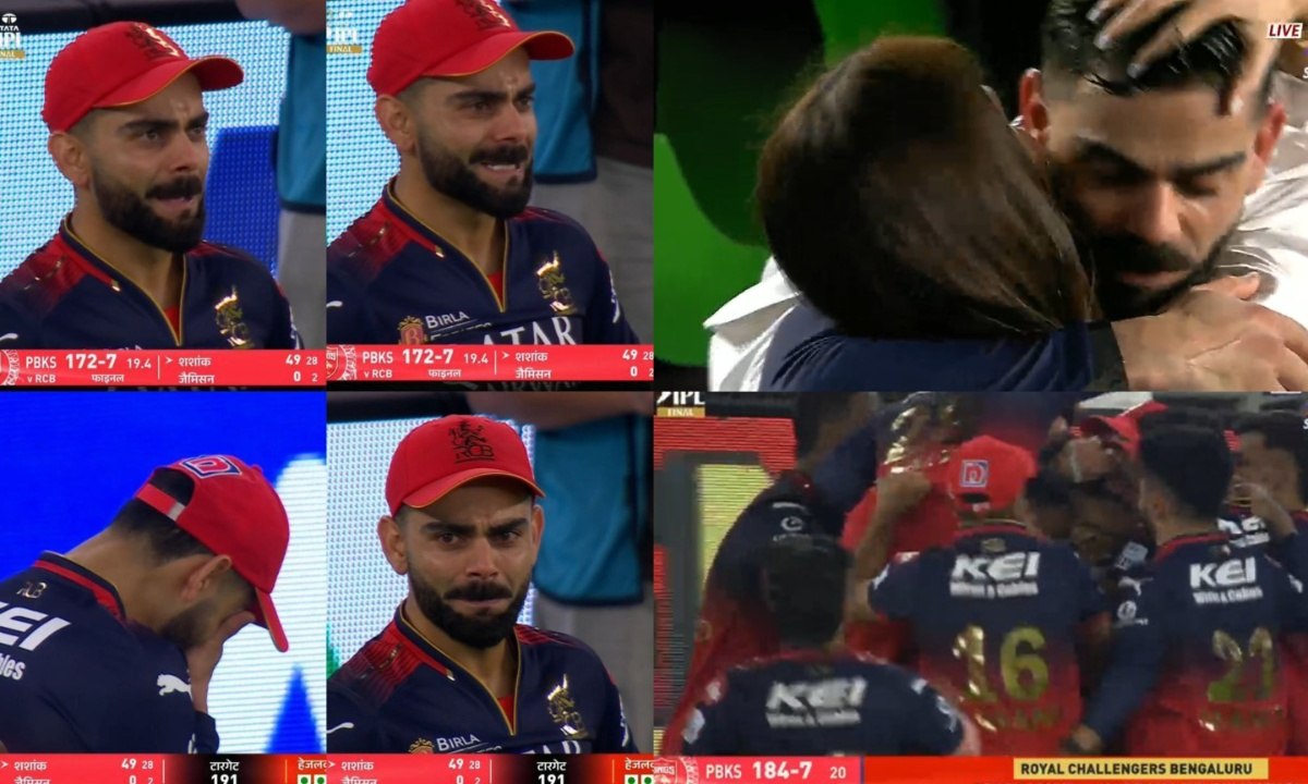 IPL 2025 फाइनल में RCB चैंपियन बनते फूट-फूट कर रोये विराट कोहली, हर खिलाड़ी के आँखों में आंसू, वायरल हुआ वीडियो