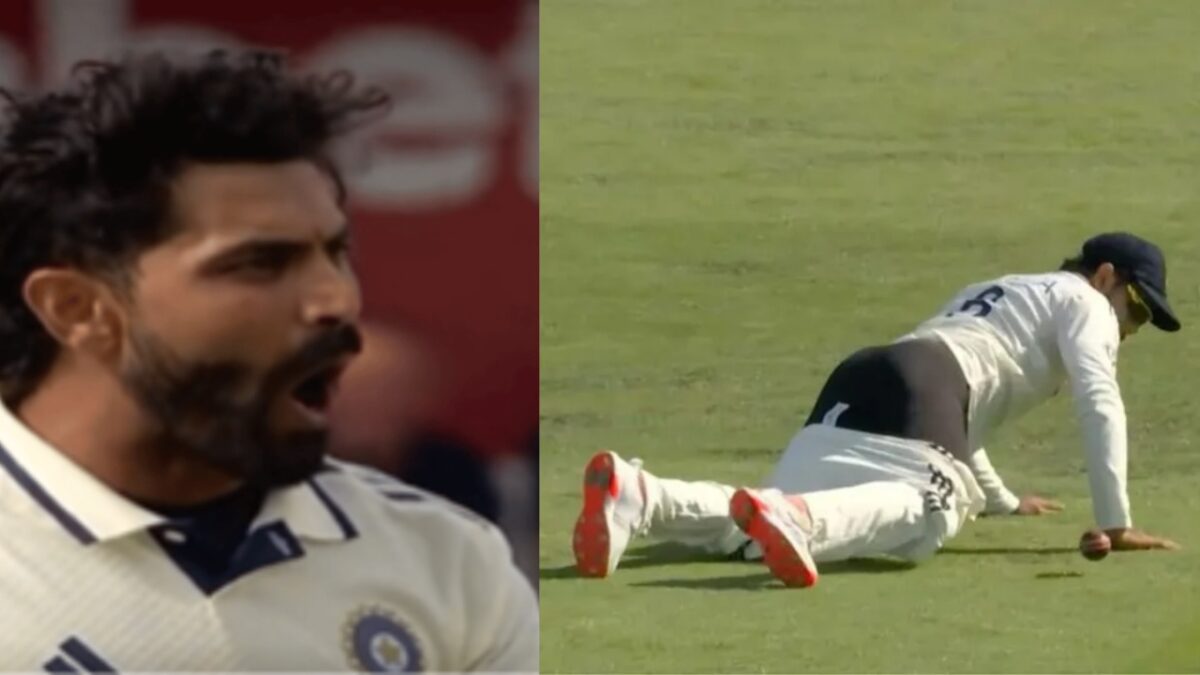 Ravindra Jadeja pant goes down