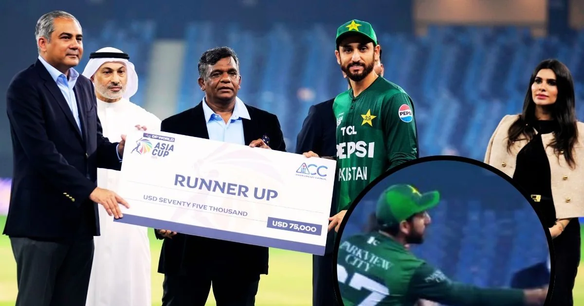 salman ali agha throws the cheque
