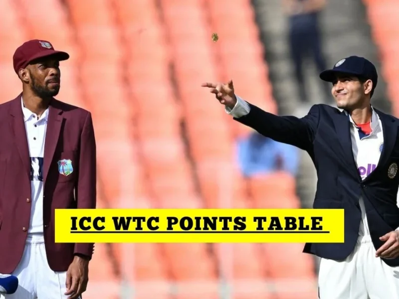 WTC Points Table 2025-27 Shubman Gill IND vs WI
