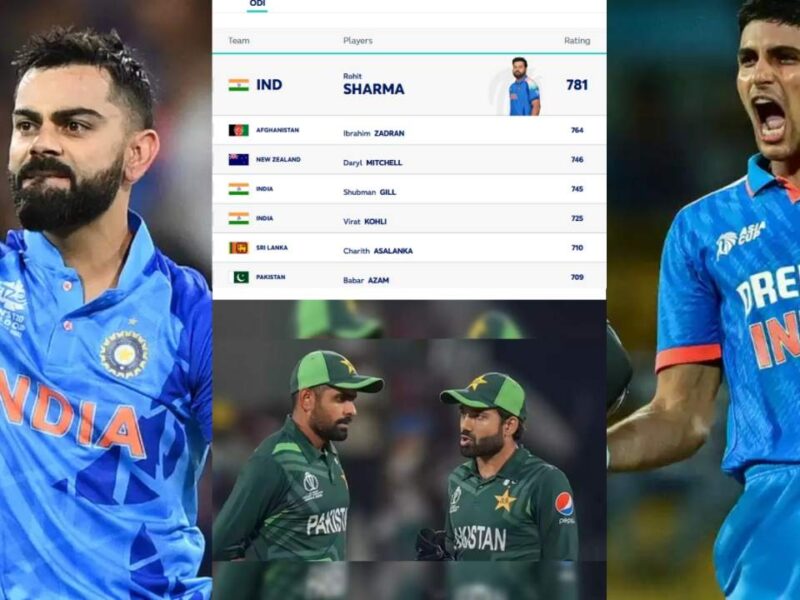 ICC RANKING हुआ जारी, विराट कोहली को बम्पर फायदा, बाबर को नुकसान, टॉप 5 में भारत का हुआ दबदबा