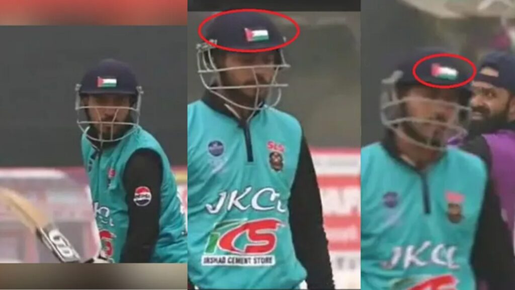 Furqan Bhat is wearing a Palestinian flag