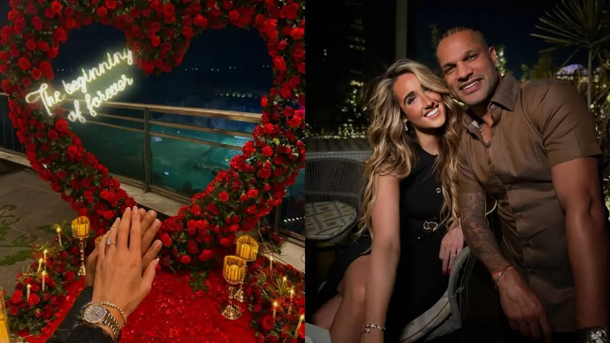 Shikhar Dhawan and Sophie Shine