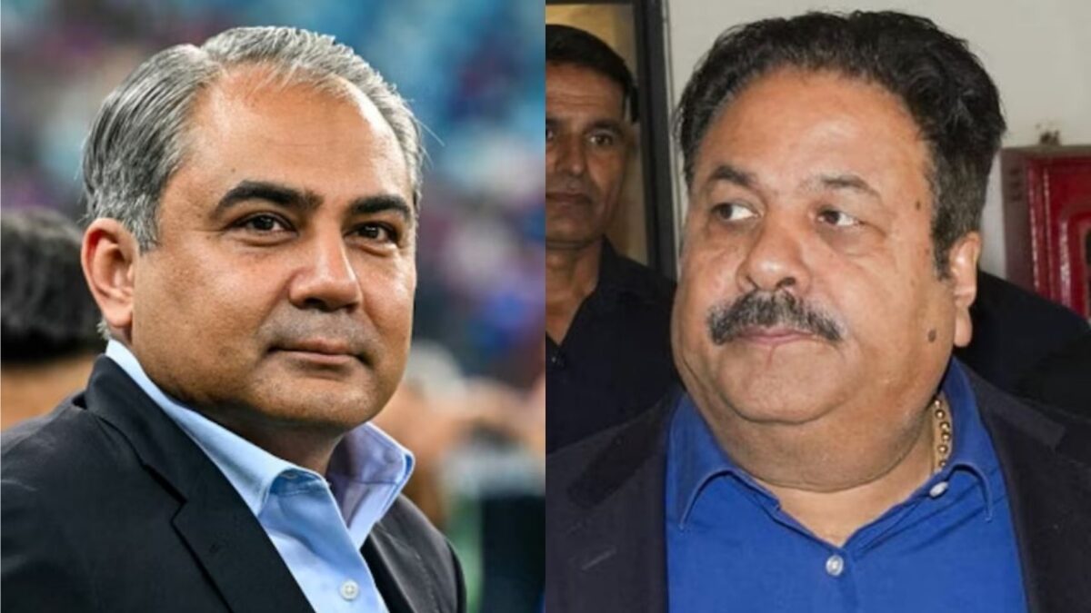 Mohsin Naqvi and Rajiv Shukla BCCI
