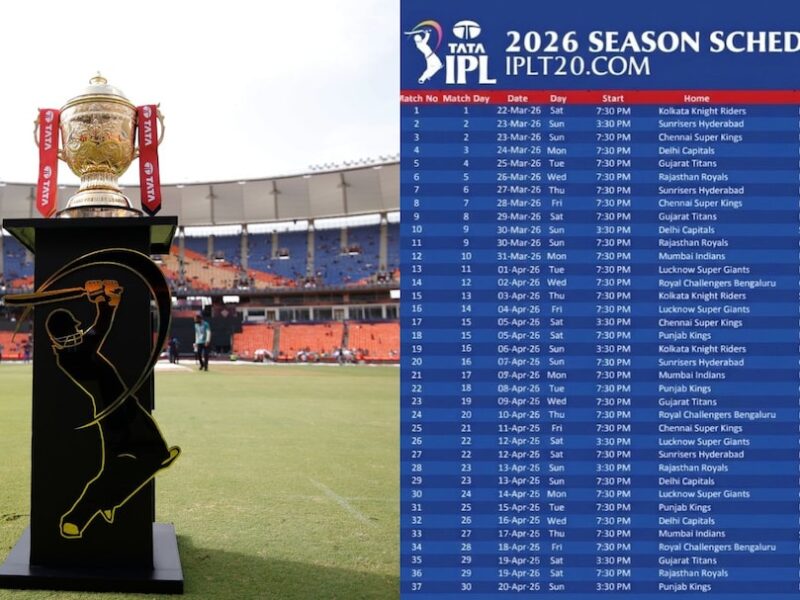IPL 2026 Schedule: BCCI ने किया पहले 20 मैचों के लिए शेड्यूल का ऐलान, जानिए कब और कहां किन टीमों के बीच होंगे मुकाबले