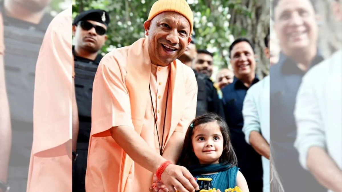 yogi adityanath bulldozer toy in kanpur