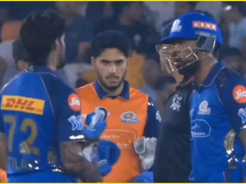 Hardik Pandya angry on Tilak Varma