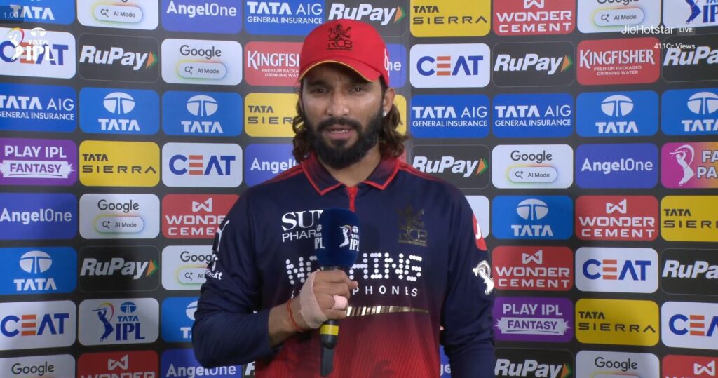 Rajat Patidar post match green jercy