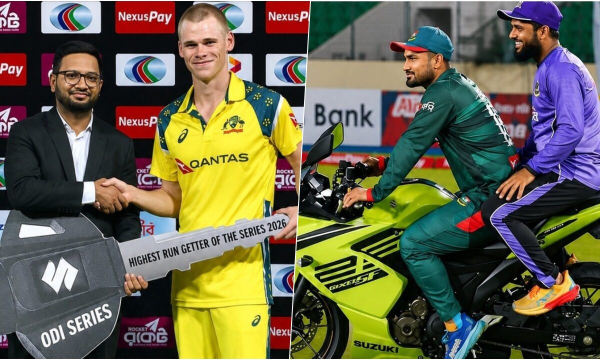 Aus Vs Ban: Cooper Connolly gift bike to litton das