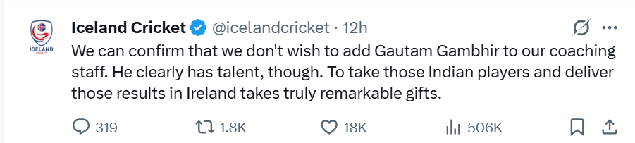 Gautam Gambhir Troll