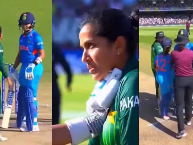 IND vs PAK Harmanpreet Kaur Fatima Sana Fight