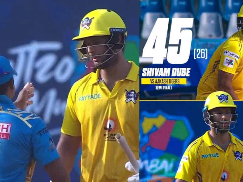 shivam dube team against aakash tigers