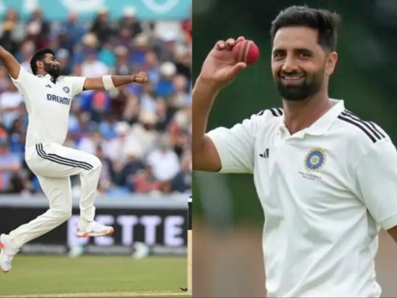 Auqib Nabi Dar and Jasprit Bumrah