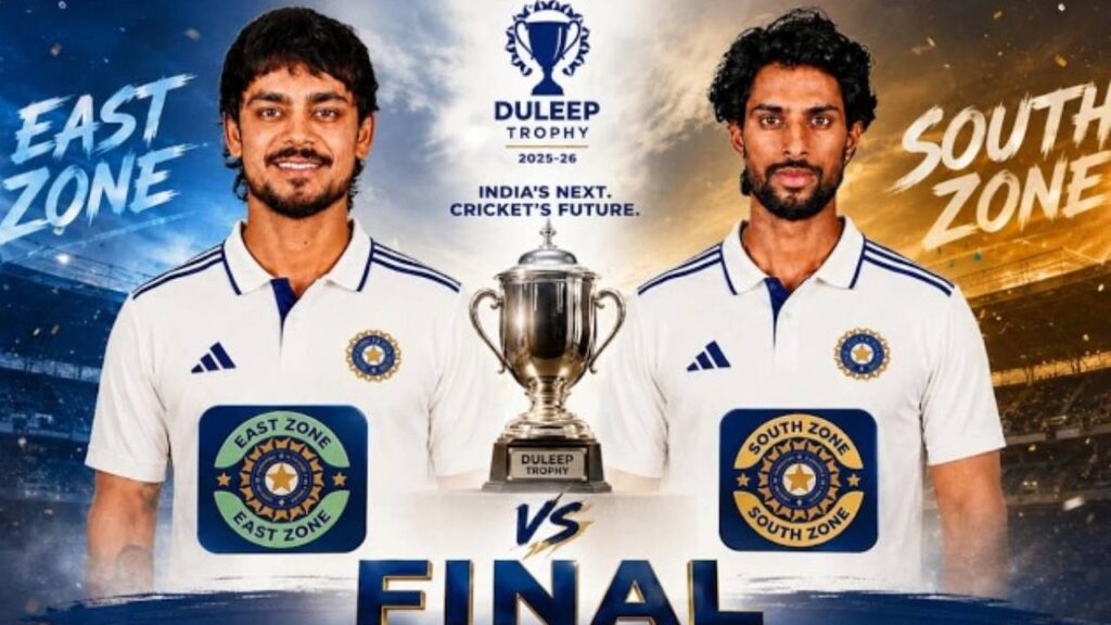 East Zone vs South Zone: दलीप ट्रॉफी फाइनल ड्रॉ हुआ तो कौन बनेगा चैंपियन? समझें BCCI का ये खास नियम East Zone vs South Zone: दलीप ट्रॉफी फाइनल ड्रॉ हुआ तो कौन बनेगा चैंपियन? समझें BCCI का ये खास नियम