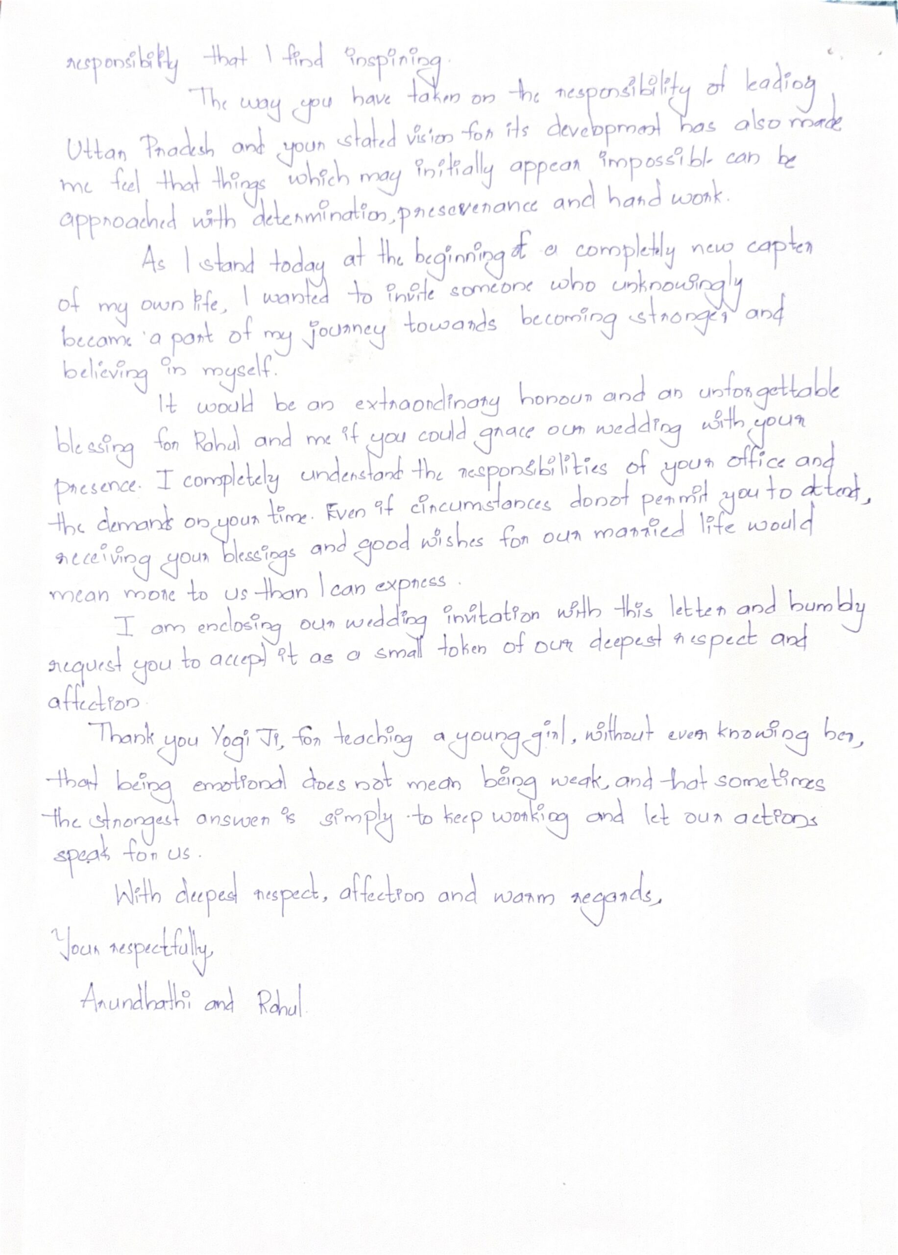 Letter to CM Yogi